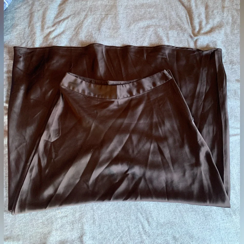 J. McLaughlin Brown Silk Maxi Skirt - Picture 1 of 8